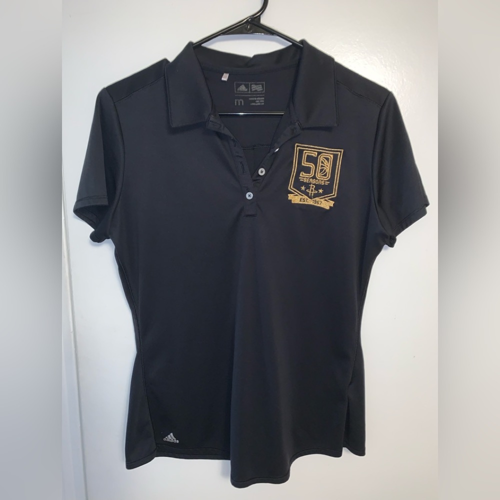 Black Adidas Houston Rockets 50th Anniversary Women’s Polo